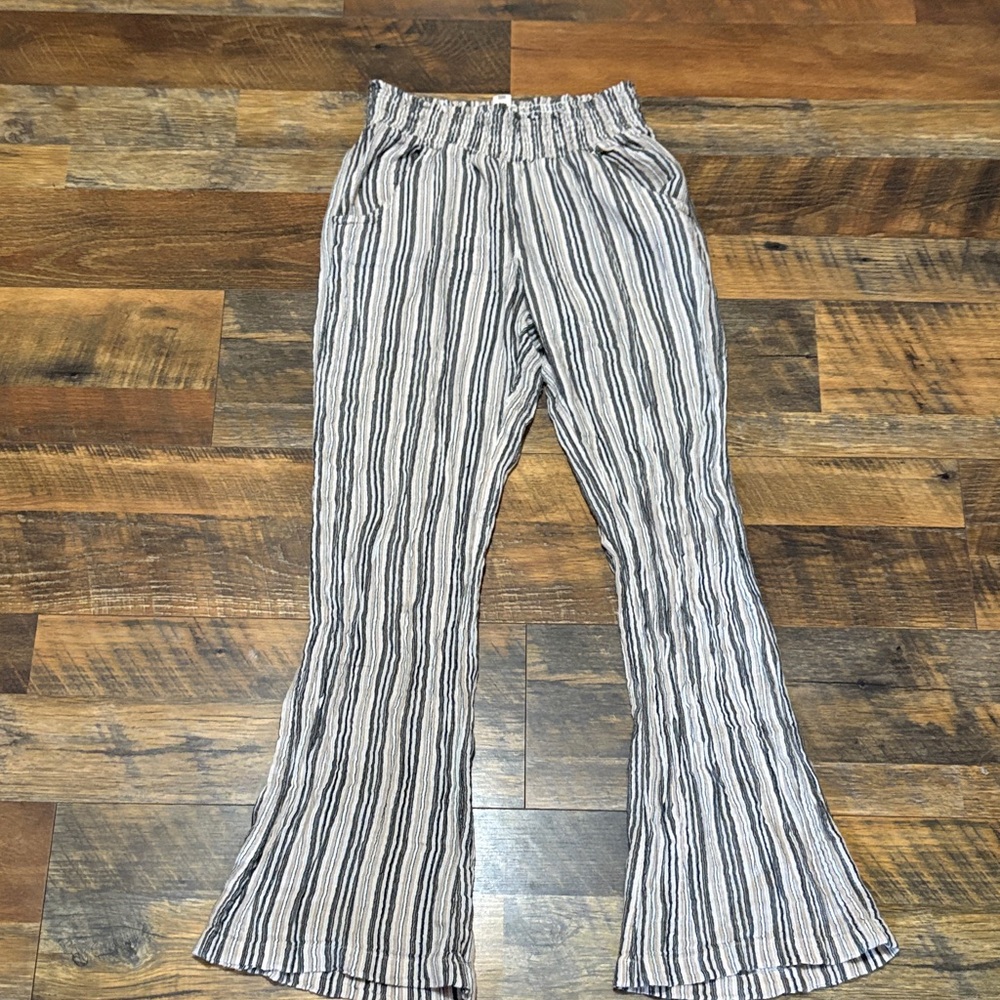 Billabong Women's Striped Flare Pants - Black and‎ White
